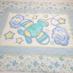 Vtg Plane Baby Quilt Dayton Hudson 1998 Baby Blanket Lovey Wall Hanging